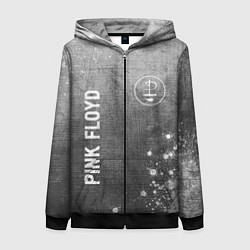 Женская толстовка на молнии Pink Floyd - grey gradient вертикально
