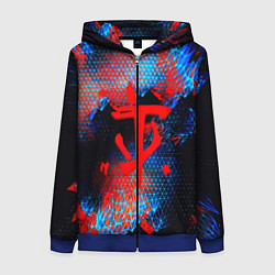 Толстовка на молнии женская Doom космическая абстракция, цвет: 3D-синий