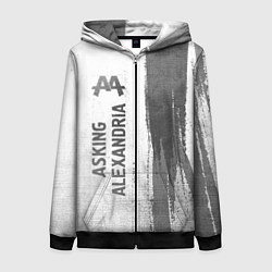 Толстовка на молнии женская Asking Alexandria - white gradient по-вертикали, цвет: 3D-черный