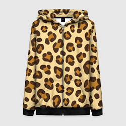 Женская толстовка на молнии Паттерн с пятнами леопарда