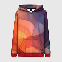 Толстовка на молнии женская Летящая вуаль, цвет: 3D-красный