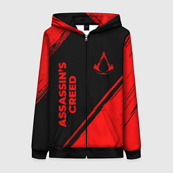 Женская толстовка на молнии Assassins Creed - red gradient вертикально