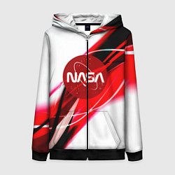 Толстовка на молнии женская Nasa абстрактные полосы, цвет: 3D-черный