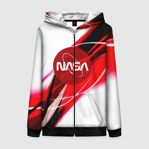 Женская толстовка на молнии Nasa абстрактные полосы / 3D-Черный – фото 1