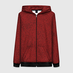 Женская толстовка на молнии Тёмный красный в крапинку
