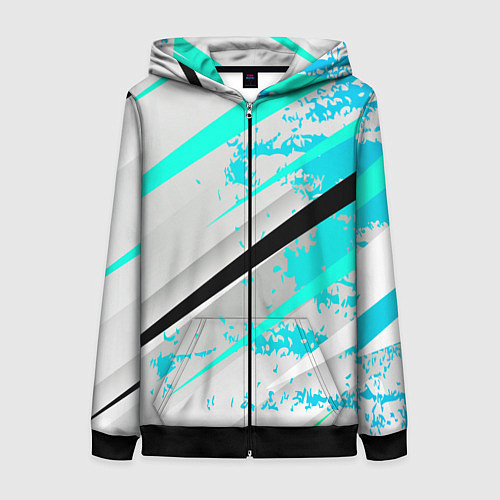 Женская толстовка на молнии Color white light blue / 3D-Черный – фото 1