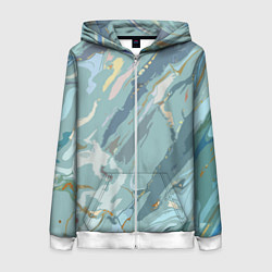 Женская толстовка на молнии Холодный голубой абстракция