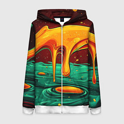 Женская толстовка на молнии Оранжевая клякса текстура