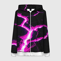 Толстовка на молнии женская Color pink black, цвет: 3D-белый
