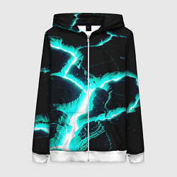 Толстовка на молнии женская Color light blue black, цвет: 3D-белый