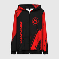 Толстовка на молнии женская Galatasaray - red gradient вертикально, цвет: 3D-черный