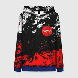 Толстовка на молнии женская Nasa краски, цвет: 3D-синий
