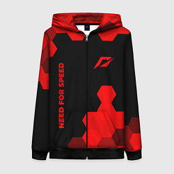 Толстовка на молнии женская Need for Speed - red gradient вертикально, цвет: 3D-черный