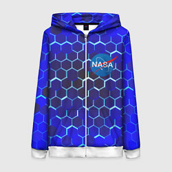 Женская толстовка на молнии Nasa голубая броня