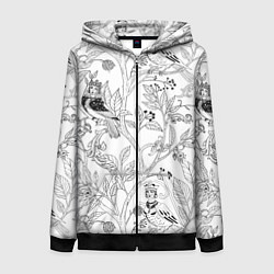 Толстовка на молнии женская Птицы Сирин, цвет: 3D-черный