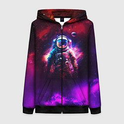 Женская толстовка на молнии Космонавт пламенный