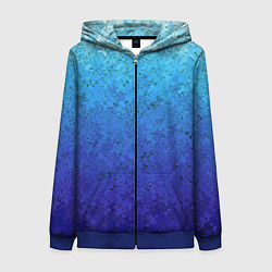 Толстовка на молнии женская Сине-голубой градиент текстура, цвет: 3D-синий