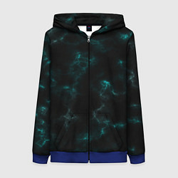 Женская толстовка на молнии Color black turquoise