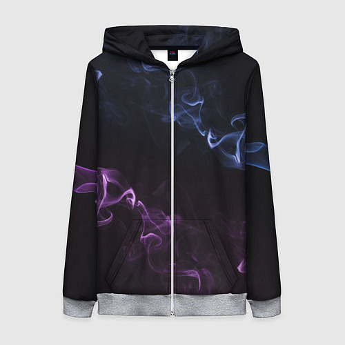 Женская толстовка на молнии Color black blue pink / 3D-Меланж – фото 1