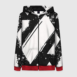 Толстовка на молнии женская Color black white, цвет: 3D-красный