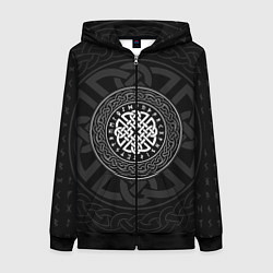 Женская толстовка на молнии Оберег в узоре и руны