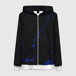 Толстовка на молнии женская Color black blue, цвет: 3D-белый