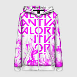 Толстовка на молнии женская Valorant розовый огонь, цвет: 3D-белый