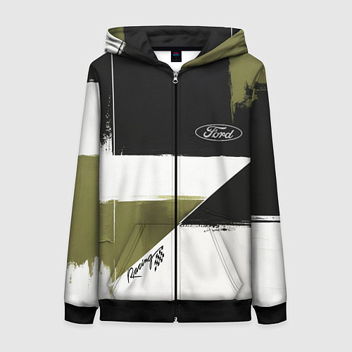 Женская толстовка на молнии Ford эмблема / 3D-Черный – фото 1