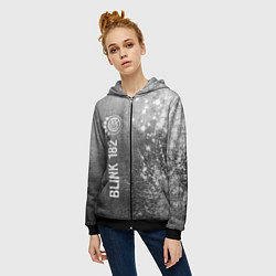 Толстовка на молнии женская Blink 182 - grey gradient по-вертикали, цвет: 3D-черный — фото 2