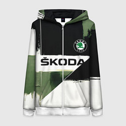 Женская толстовка на молнии Skoda логотип