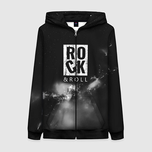 Женская толстовка на молнии Рок н ролл дым / 3D-Черный – фото 1