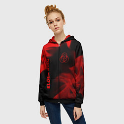 Толстовка на молнии женская Elden Ring - red gradient вертикально, цвет: 3D-черный — фото 2