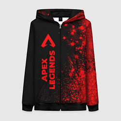 Толстовка на молнии женская Apex Legends - red gradient по-вертикали, цвет: 3D-черный