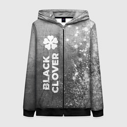 Толстовка на молнии женская Black Clover - grey gradient по-вертикали, цвет: 3D-черный