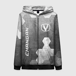 Женская толстовка на молнии Changan - grey gradient вертикально