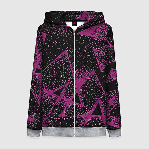Женская толстовка на молнии The triangle is pink / 3D-Меланж – фото 1