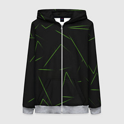 Женская толстовка на молнии Color green line