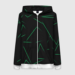 Женская толстовка на молнии Color light green line