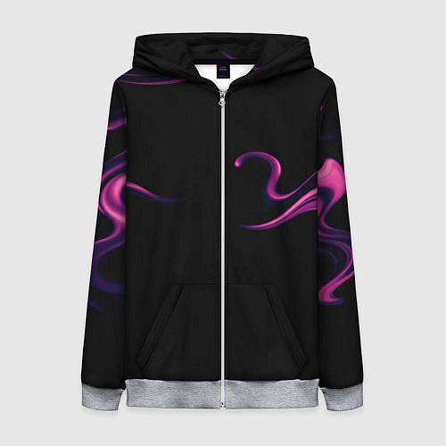 Женская толстовка на молнии Color pink abstraction / 3D-Меланж – фото 1