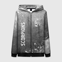 Женская толстовка на молнии Scorpions - grey gradient вертикально