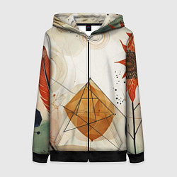 Толстовка на молнии женская Boho style, цвет: 3D-черный