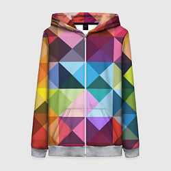 Женская толстовка на молнии Цветные квадраты