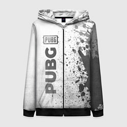 Толстовка на молнии женская PUBG - white gradient по-вертикали, цвет: 3D-черный
