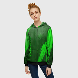 Толстовка на молнии женская Dark Souls - green gradient вертикально, цвет: 3D-черный — фото 2