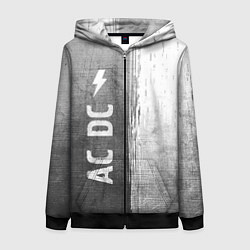 Толстовка на молнии женская AC DC - grey gradient по-вертикали, цвет: 3D-черный