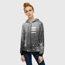 Толстовка на молнии женская OneRepublic - grey gradient вертикально, цвет: 3D-черный — фото 2