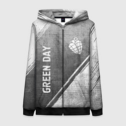 Толстовка на молнии женская Green Day - grey gradient вертикально, цвет: 3D-черный