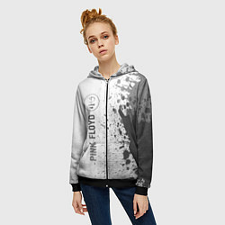 Толстовка на молнии женская Pink Floyd - white gradient по-вертикали, цвет: 3D-черный — фото 2