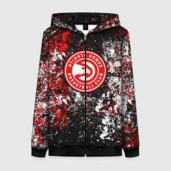 Толстовка на молнии женская Atlanta Hawks, цвет: 3D-черный