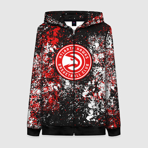 Женская толстовка на молнии Atlanta Hawks / 3D-Черный – фото 1